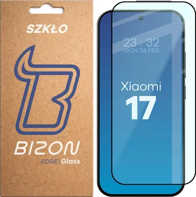 Produktbild von Gehärtetes Glas für Xiaomi 17, Bizon Glass Edge 2, Schwarzer Rahmen