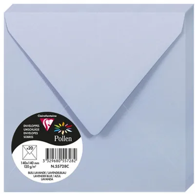 Produktbild von Clairefontaine Umschlag Pollen 140x140 120g lavblau