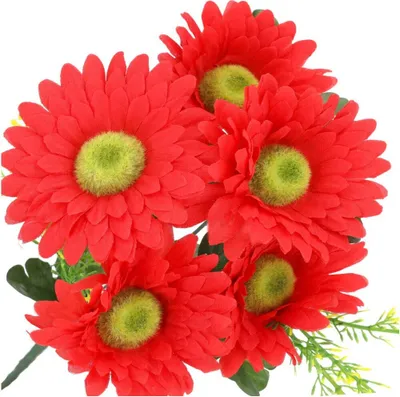 Produktbild von Dekolo Künstliche Blumen Deko Künstliche Pflanzen Gerbera-Sträuße Rot