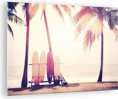 Produktbild von Bilder auf glas - Einteilig - Fackel Strand Surfen - 70x50cm - Glasbilder - Wandbilder - Bilder - zum Aufhängen bereit - Wanddekoration aus Glas - Glas Bilder - Wandbild auf Glas - GAA70x50-4593