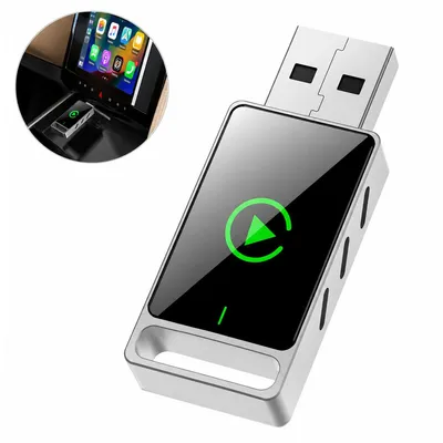 Produktbild von Wireless CarPlay Adapter 2 in 1, kabelloser Apple CarPlay & Android Auto Adapter für iPhone und Android, Plug & Play USB Adapter für Autos mit kabelgebundenem CarPlay