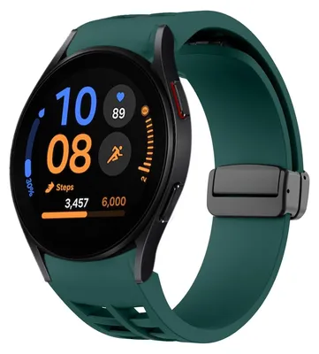 Image de Bracelet de remplacement en silicone avec boucle magnétique pour Samsung Galaxy Watch FE / 6 / 5 / 4 (40 mm), vert