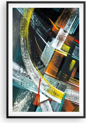 Produktbild von Gerahmtes Poster - Schwarzer Rahmen - Abstraktion Graffiti Bunt - 61x91,5 cm - Wand Bild - Wanddeko - Wandbilder - Wandposter - Bilderrahmen - Bilder - Kunstdruck - Wandbild - P2BPA61x91-4157