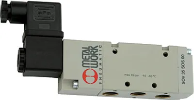 Produktbild von Riegler 5/2-Wegeventil elektropneumat., monostabil, G 3/8, 230 V, 50Hz