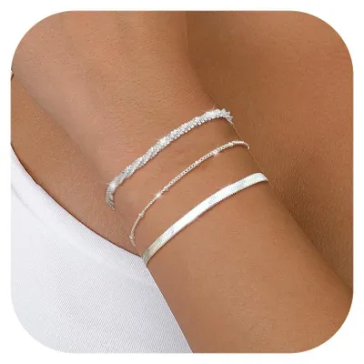 Immagine prodotto di Solidchoice - Set di braccialetti in argento sterling per donna