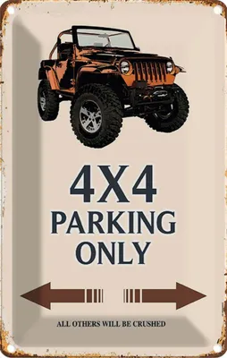 Produktbild von vianmo Blechschild 20x30 cm 4x4 parking only Geländerwagen