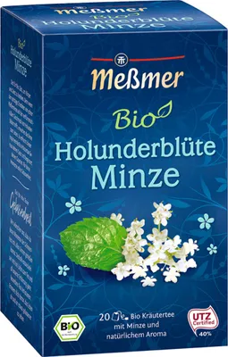 Produktbild von Meßmer  Holunderblüte Minze Kräutertee mit natürlichem Aroma 40g