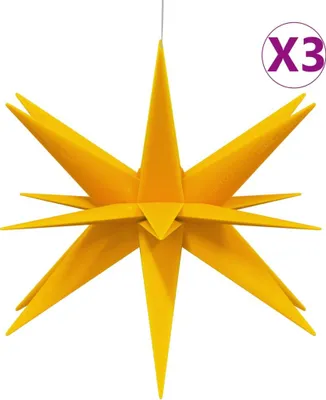 Imagen del producto de vidaXL, Juego de 3 estrellas de Navidad LED, plegables, color amarillo, 43 cm