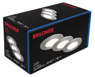 Obrázok produktu pre Briloner LED vstavané svetlo, sada 3 LED PCB/48W matný nikel