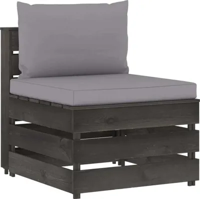 Produktbild von Modulares Mittelsofa mit Kissen Grau Imprägniertes Holz , Gartensofas Design 2024