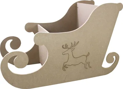 Immagine prodotto di Slitta decorativa natalizia in MDF