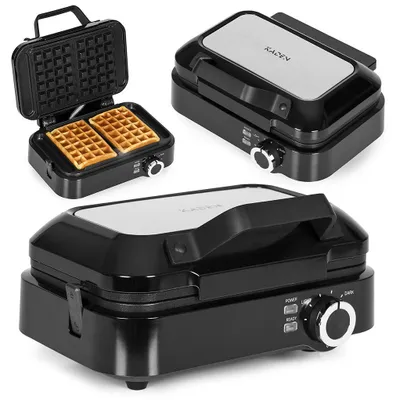 Zdjęcie produktu dla Gofrownica na 2 duże gofry nieprzywierająca powłoka regulacja temperatury 1200W KADEN