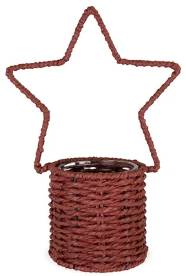 Productafbeelding van Bloempot "Stern" in donkerrood, Ø 11,5 x 29,5 cm, geschikt voor kerstdecoratie