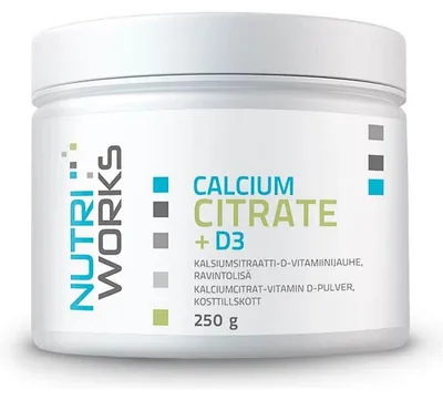 Produktbild von NutriWorks Calciumcitrat + Vitamin D3 250 g (Calciumcitrat + Vitamin D3)