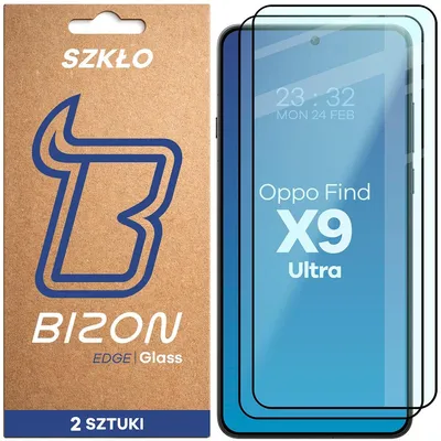 Produktbild von Gehärtetes Glas für Oppo Find X9 Ultra, Bizon Glass Edge Duo, Schwarzer Rahmen, 2 Stück