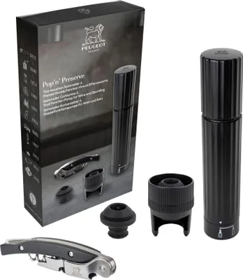 Produktbild von PEUGEOT Geschenkset POP'N'PRESERVE Korkenzieher Vakuumpumpe Für Wein Sekt