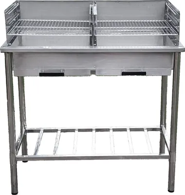 Produktbild von JW Edelstahl Grilltisch Holzkohle-Grill für Outdoorküche 2304-02