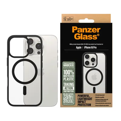 Produktbild von PanzerGlass ® HardCase Transparent m. Schwarzem MagSafe & Rahmen iPhone 16 Pro