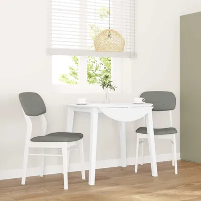 Produktbild von Esszimmerstühle mit Kissen 2 Stk. Weiß Massivholz Gummibaum, Esszimmerstühle DesignMöbel