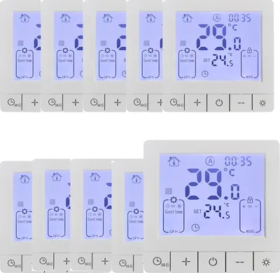 Zdjęcie produktu dla Termostat pokojowy 10X z cyfrowym wyświetlaczem LCD, sterowanie głosowe, termostat ścienny do podgrzewaczy wody 3A i ogrzewania podłogowego, aplikacja Tuya, programowalny, stopień ochrony IP20, 24-godzinne sterowanie czasowe włączaniem/wyłączaniem