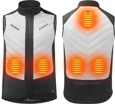 ROCKBROS Beheizte Weste, Winter USB Elektrische Heizweste, 3 Temperaturstufen, für Outdoorsport, Größe: L (OHNE POWERBANK)
