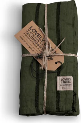 Produktbild von Lovely Linen Lovely Serviette Leinen stripe forest 42x42cm 1Stk