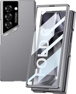Produktbild von Handyhülle für Samsung Galaxy Z Fold 6, mit Screen Objektiv Schutz, Dünne Business Matt Hart Hülle Grau