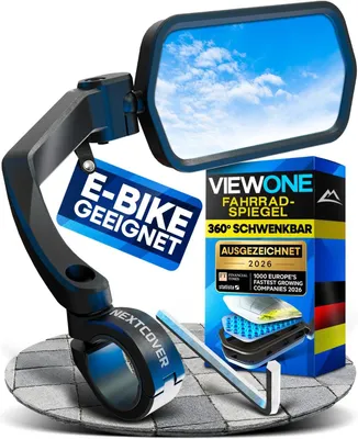 Produktbild von NEXTCOVER® Fahrradspiegel für Lenker rechts mit ProVision-Echtglas I fest sitzender Fahrrad Rückspiegel I Fahrrad Spiegel rechts I Rückspiegel Fahrrad