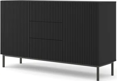 Produktbild von FURNLUX Sideboard Ravenna B Schwarz 150cm / Hauptfarbe: Schwarz / Abmessungen: 150 x 89 x 42 cm