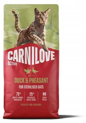 Productafbeelding van Droogvoer voor katten, Carnilove Active Eend & Fazant, Steril, 6 kg