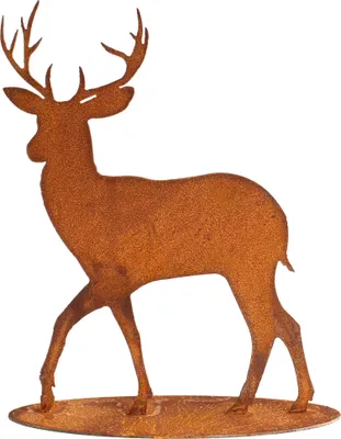 Produktbild von Rost Gartenfigur Hirsch 40 cm Edelrost Gartendeko Metall Gartendekoration Deko