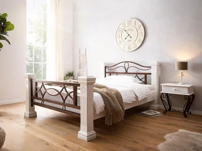 Produktbild von Bett Byzanz 200x200 Massivholz weiß