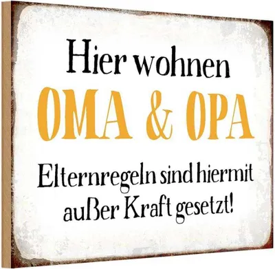 Produktbild von vianmo Holzschild 20x30 cm hier wohnen Opa und Oma
