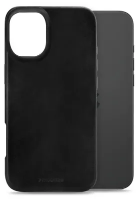 Image de Étui Mobilize Premium pour iPhone 16 Plus avec MagSafe, dos en cuir véritable - Noir