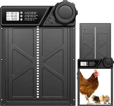 Produktbild von Große Automatische Hühnerklappe Batterie, Aluminum Hühnerklappe, Wasserdicht, Timer