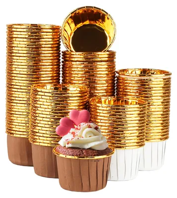 Mini-Muffin-Papierförmchen, 120 Stück, ölbeständig, 2 Farben