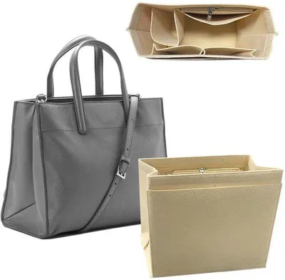 Image de Organiseur de sac à main beige, organiseur pour sacs à main à plusieurs compartiments, accessoires de sac à main beiges, petit format