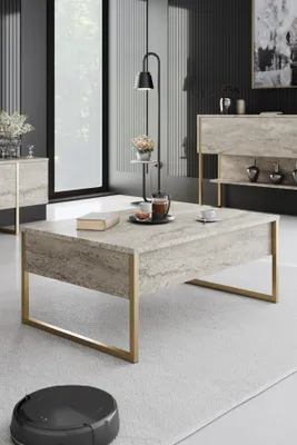 Produktbild von Skye Decor, Luxe - Travertine, Gold, Couchtische, Travertin, 90 x 40 x 60 cm