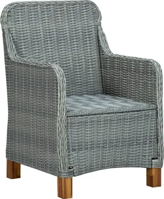 Produktbild von vidaXL Gartenstühle mit Kissen 2 Stk. Poly Rattan Hellgrau