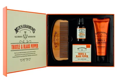 Image de Scottish Fine Soaps Set Men's Grooming Thistle & Black Pepper Face & Beard Kit