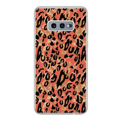 Produktbild von MuchoWow® Handyhülle Schutzhülle Hülle für Samsung Galaxy S10e Pantherdruck - Gold - Rosa Silikon Softcase Handy Hülle - Handy