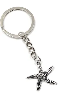 Produktbild von Onwomania Schlüsselanhänger - "Seestern Stachelhäuter Meerestier" - Metall Glücksbringer ideal als Geschenk z.B. für den besten Freund, die beste Freundin, Mama