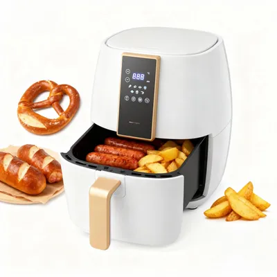 FORSMANO Heißluftfritteuse 4L, Touch-Display, 8 Programme, Multikocher, Antihaft, Fettarm, Schnell, für Familie