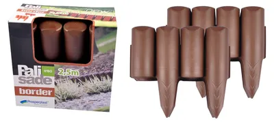 Produktbild von Beetumrandung braun Palisade 5m Beeteinfassung Rasenkante Zierzaun Baumumrandung
