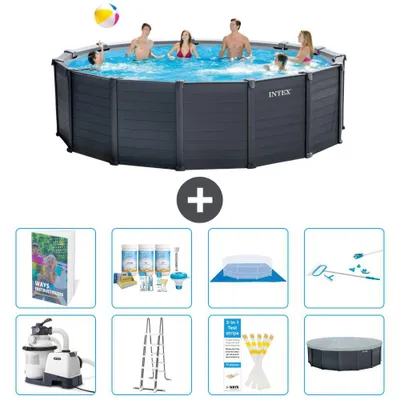 Produktbild von Graphite Panel Pool Rund - 478x124 cm - 9-teilig  S615