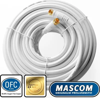 Productafbeelding van Mascom satellietkabel 7676-200W, met F-connector, 20 meter