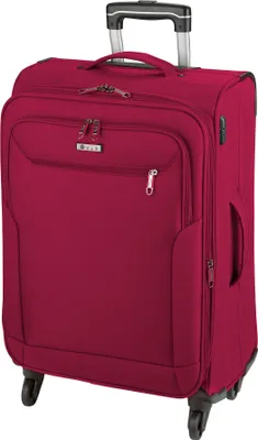Produktbild von Trolley groß 4 Rollen Koffer Leicht 76 cm Weicher Stoff Rot 110 Liter Bowatex