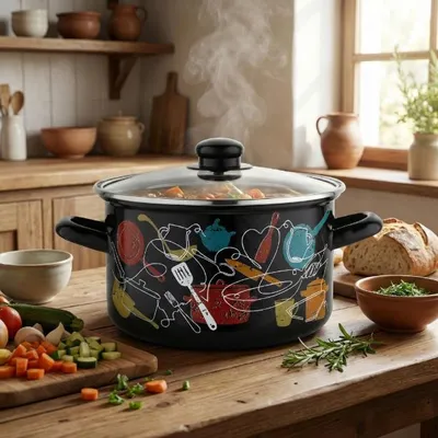 Obrázok produktu pre Smaltovaný hrniec, značka Emalia Polska, model Pleszew, priemer 20 cm, objem 3,7 litra