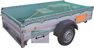 Image de Filet de protection pour remorque avec câble de tension 2,2x1,5m Filet de transport pour voiture, pour sécuriser le chargement