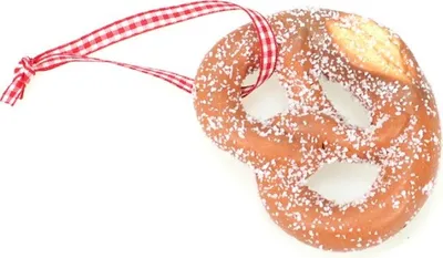 Produktbild von 6 x Brezel 8,5cm braun Keramik am Band Deko Brezl  Herbst n